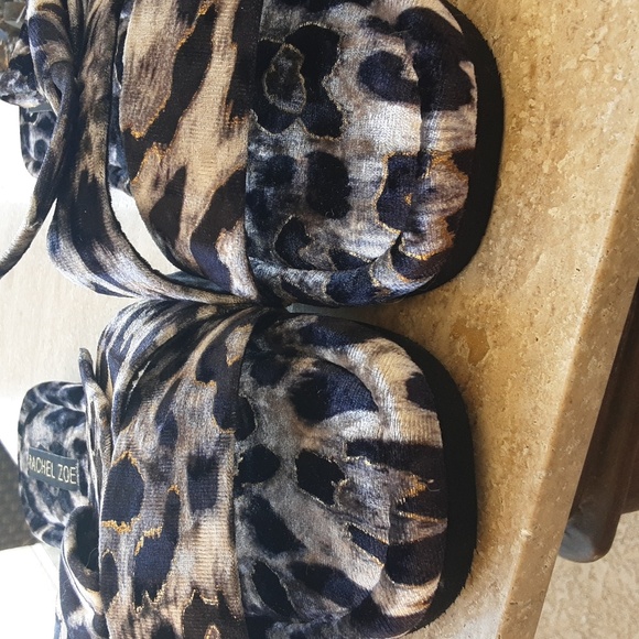 Rachel Zoe animal print velvet slides slippers size 9 - Picture 5 of 9